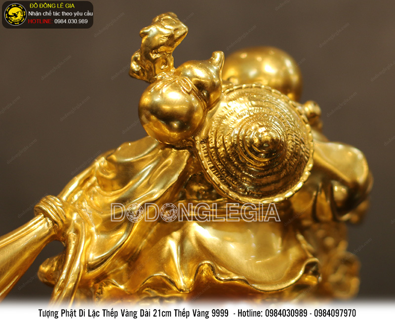 Tượng phật di lặc kéo bị thếp vàng 9999