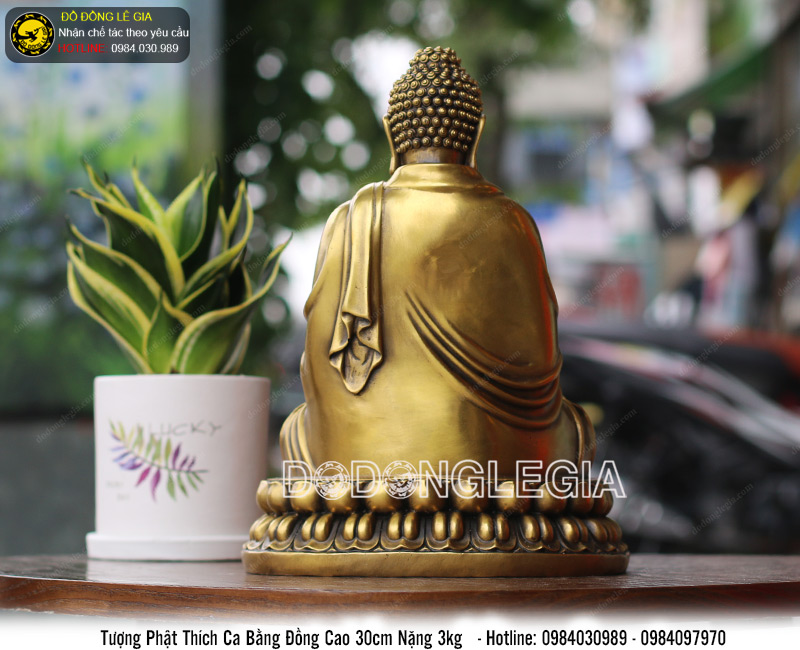 Tượng phật thích ca bằng đồng cao 30cm