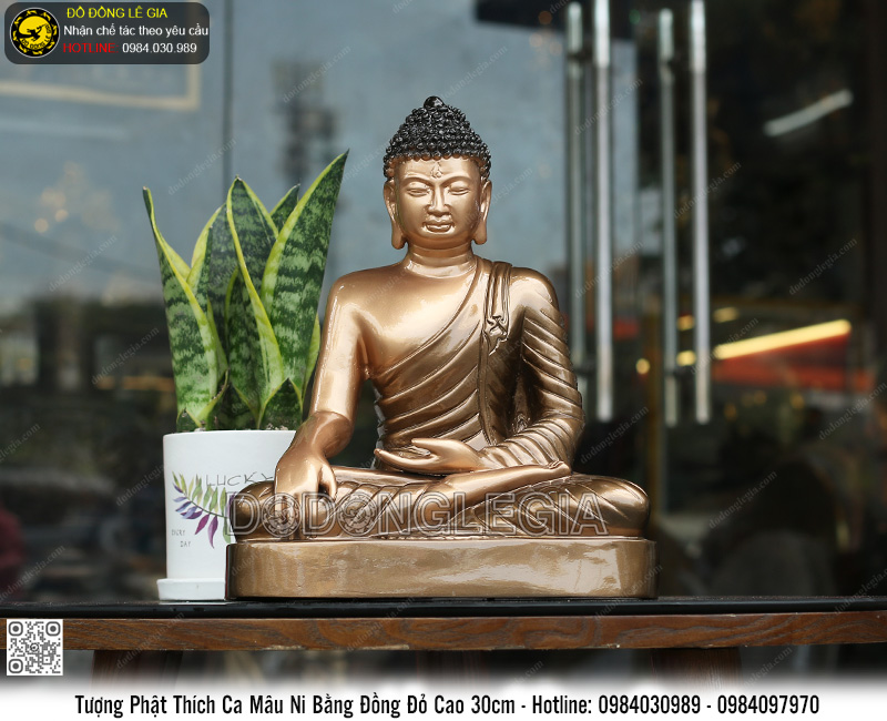 Tượng Phật Thích Ca Mâu Ni Bằng Đồng Cao 30cm