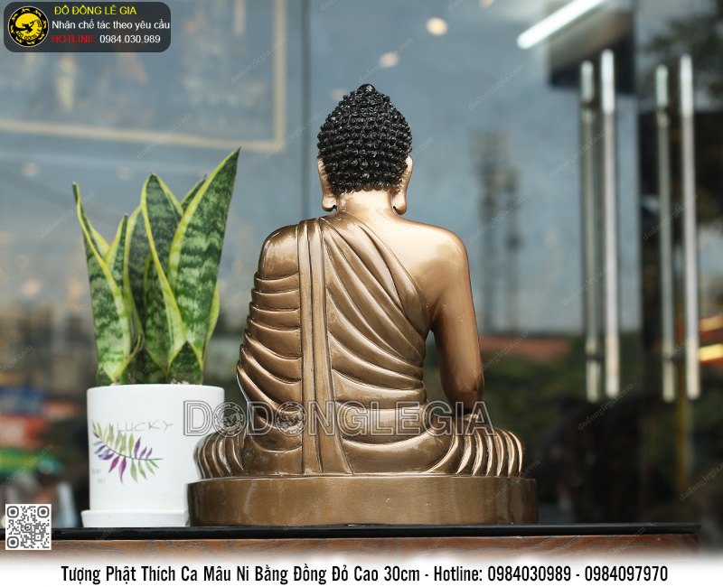Tượng Phật Thích Ca Mâu Ni Bằng Đồng Cao 30cm