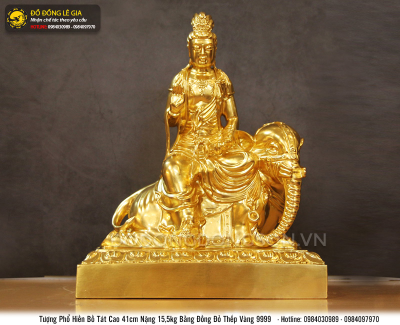 Tượng phổ hiền bồ tát cao 41cm dát vàng 9999