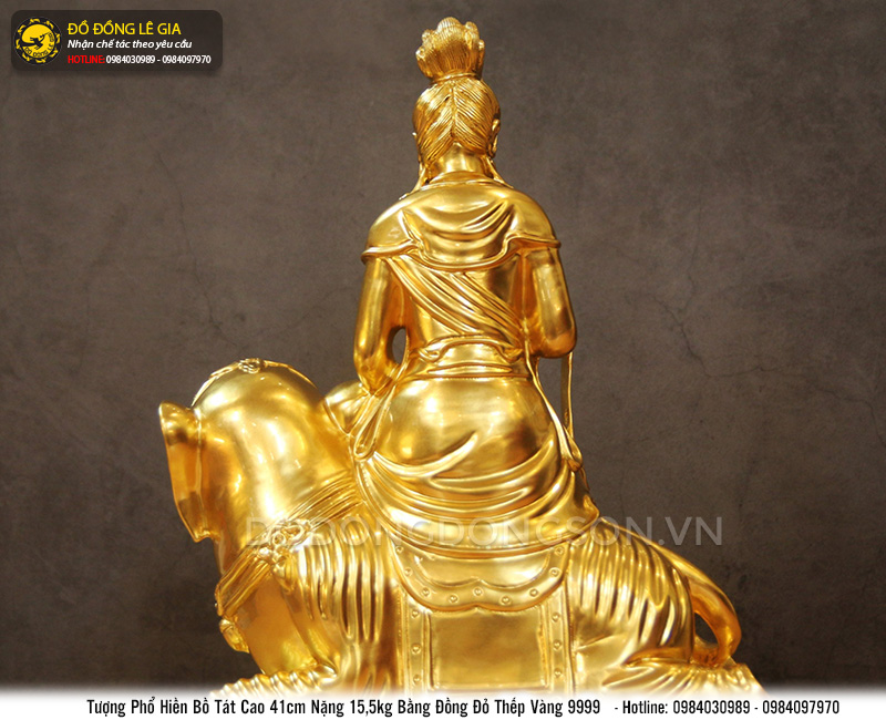 Tượng phổ hiền bồ tát cao 41cm dát vàng 9999