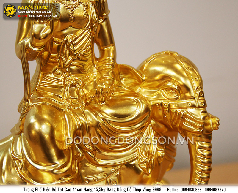 Tượng phổ hiền bồ tát cao 41cm dát vàng 9999