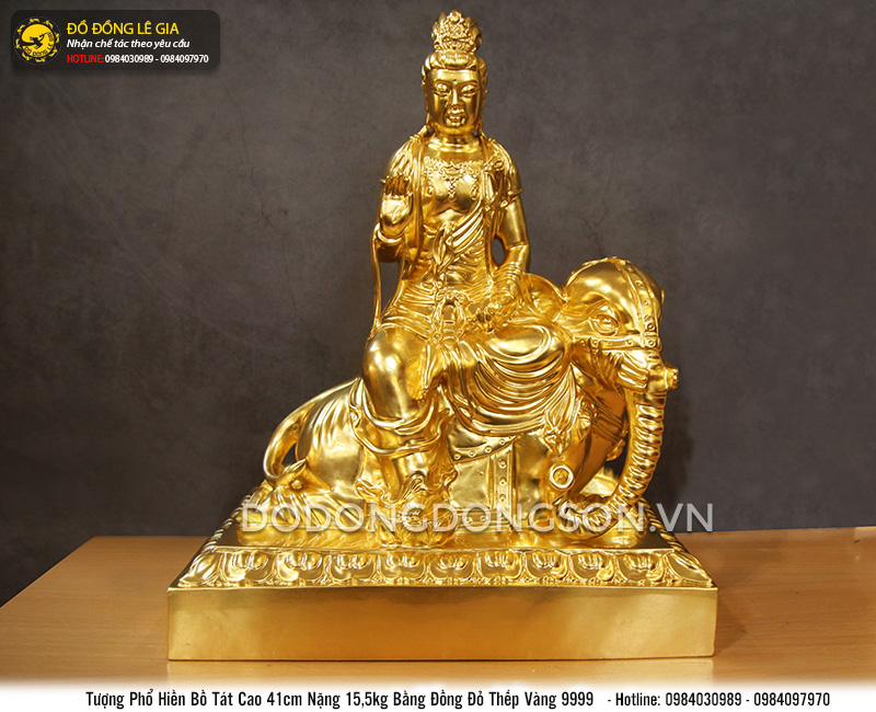 Tượng phổ hiền bồ tát cao 41cm dát vàng 9999