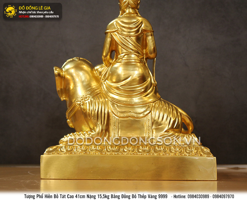 Tượng phổ hiền bồ tát cao 41cm dát vàng 9999
