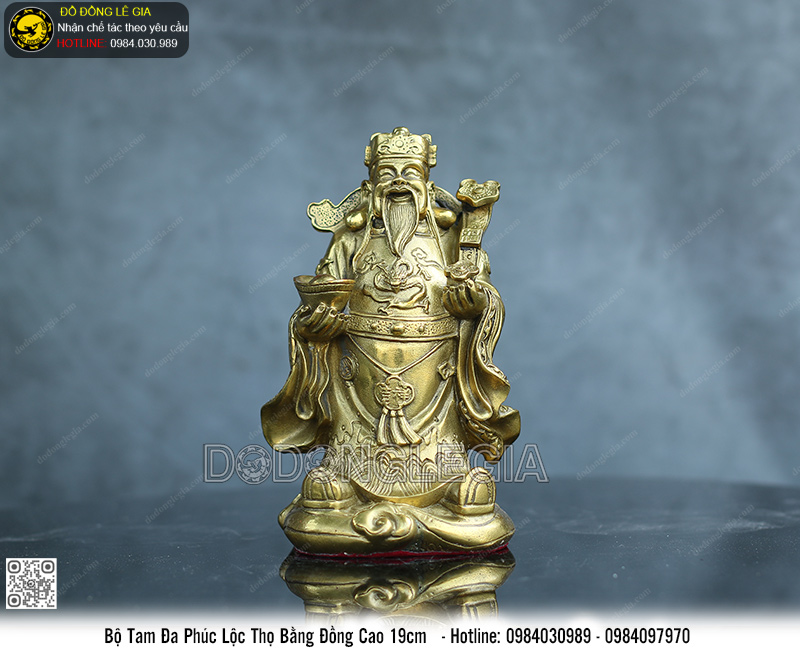 Bộ Tam Đa bằng đồng cao 19cm