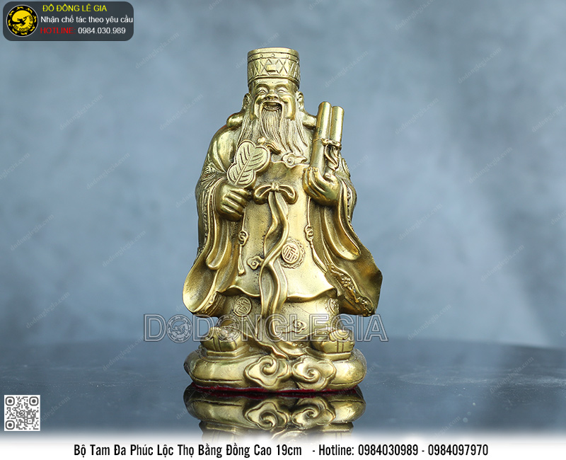 Bộ Tam Đa bằng đồng cao 19cm