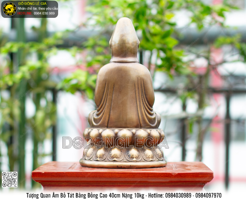 Tượng Quan Âm Bồ Tát Bằng Đồng Cao 40cm