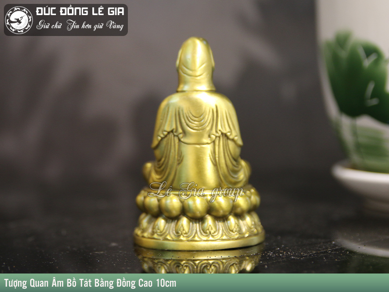 Tượng Quan Âm Bồ Tát Bằng Đồng Cao 10cm
