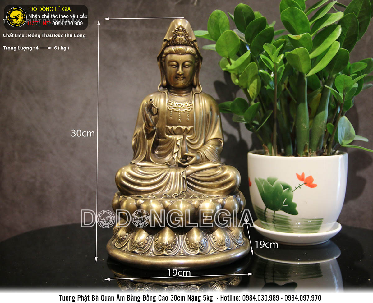 Tượng phật bà Quan Âm Bồ Tát bằng đồng