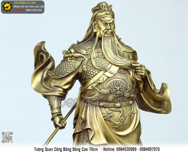 Tượng Quan Công bằng đồng cao 70cm