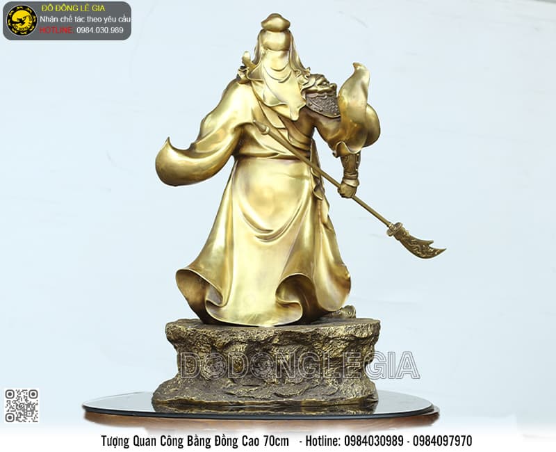 Tượng Quan Công bằng đồng cao 70cm