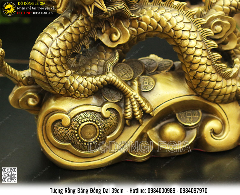 Tượng Rồng Bằng Đồng Dài 39cm