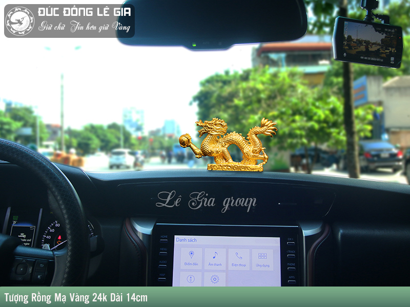 tượng rồng bằng đồng mạ vàng 24k