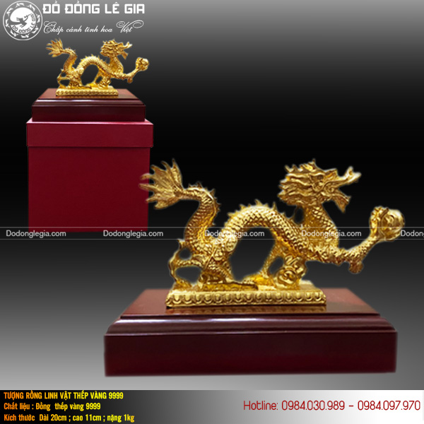 Tượng rồng thếp vàng 9999