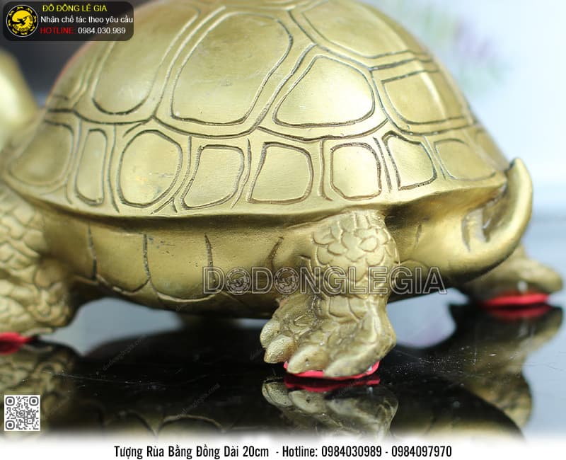 Tượng rùa bằng đồng dài 20cm