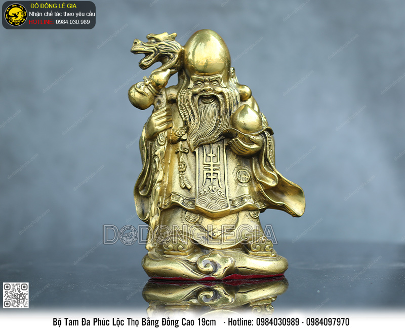 Bộ Tam Đa bằng đồng cao 19cm