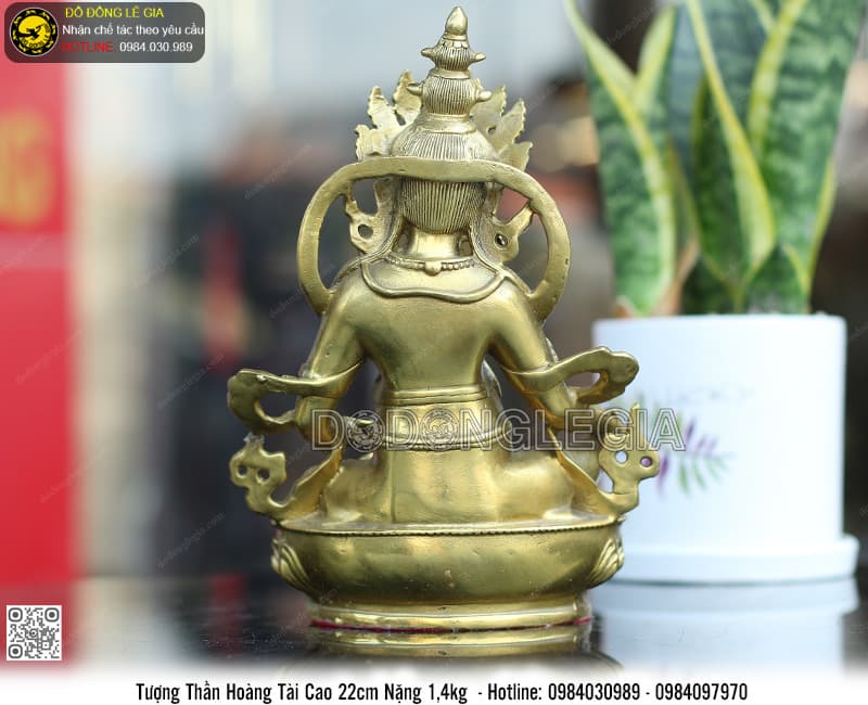 Tượng Hoàng Thần Tài bằng đồng cao 22cm