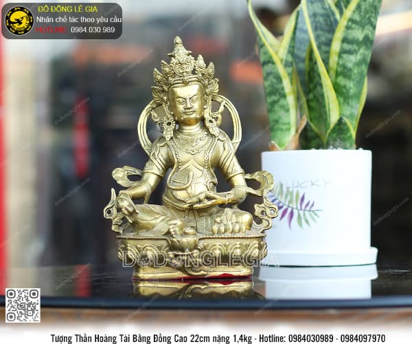 Tượng Hoàng Thần Tài bằng đồng cao 22cm