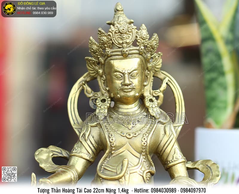 Tượng Hoàng Thần Tài bằng đồng cao 22cm