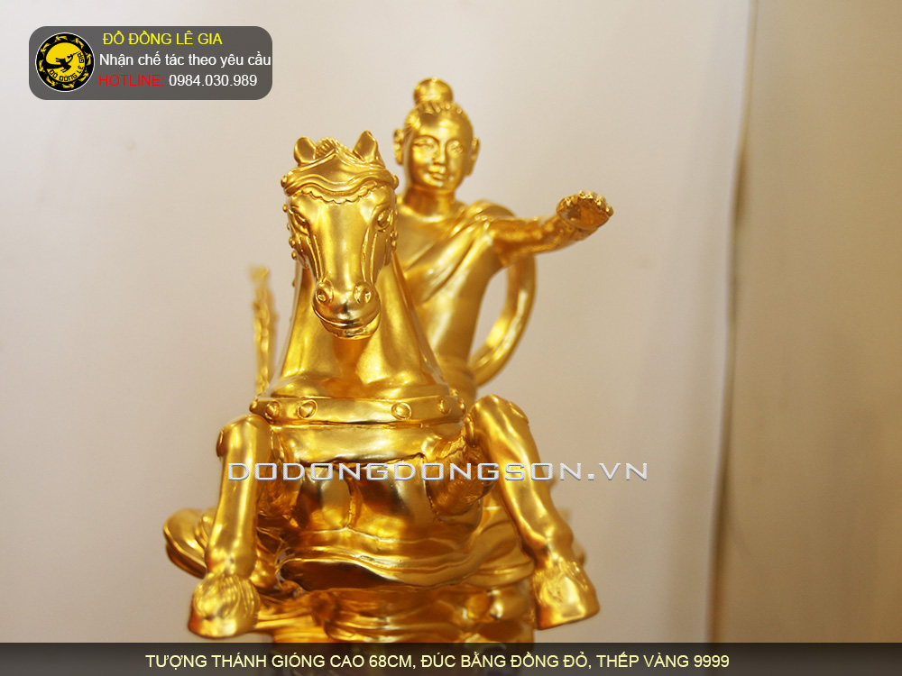 Tượng Thánh Gióng thếp vàng 9999