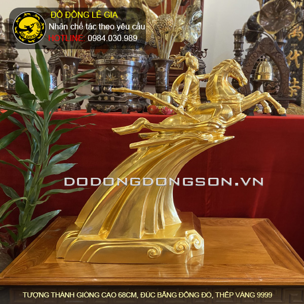 Tượng Thánh Gióng thếp vàng 9999