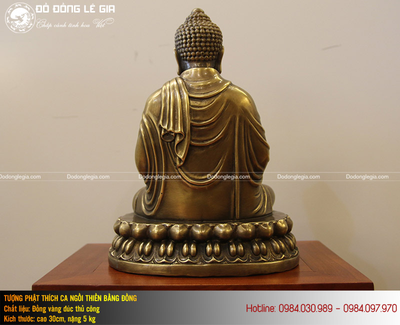 Tượng phật thích ca ngồi đài sen cao 30cm