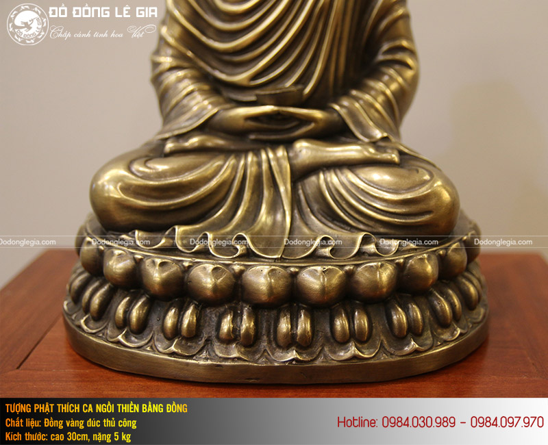 Tượng phật thích ca ngồi đài sen cao 30cm