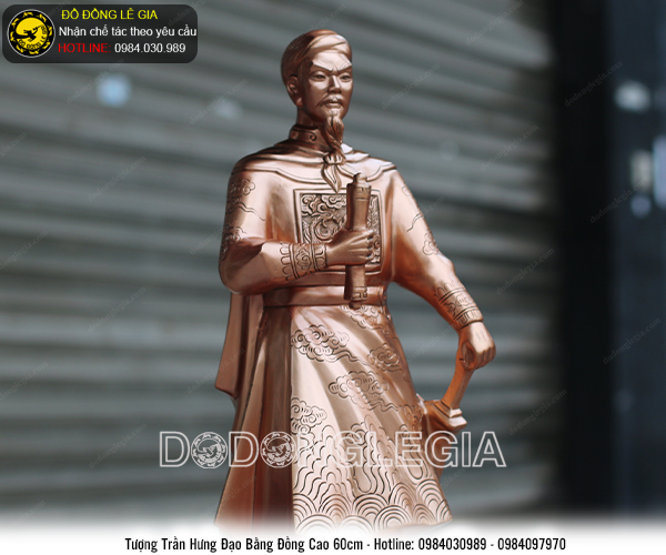 Tượng đồng Trần Hưng Đạo đại vương cao 61cm