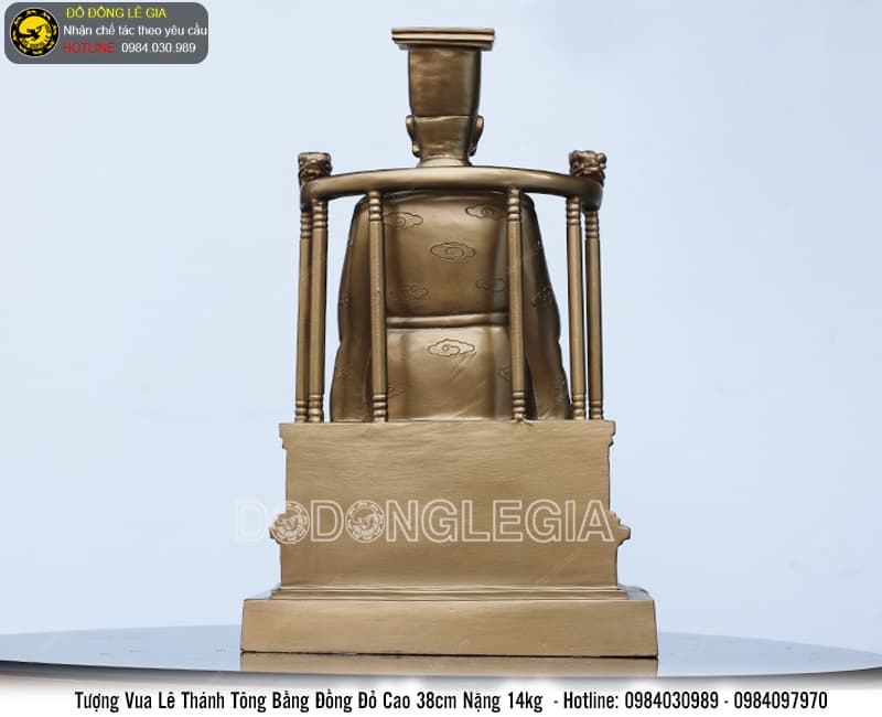 Tượng Vua Lê Thánh Tông bằng đồng đỏ cao 38cm nặng 14kg