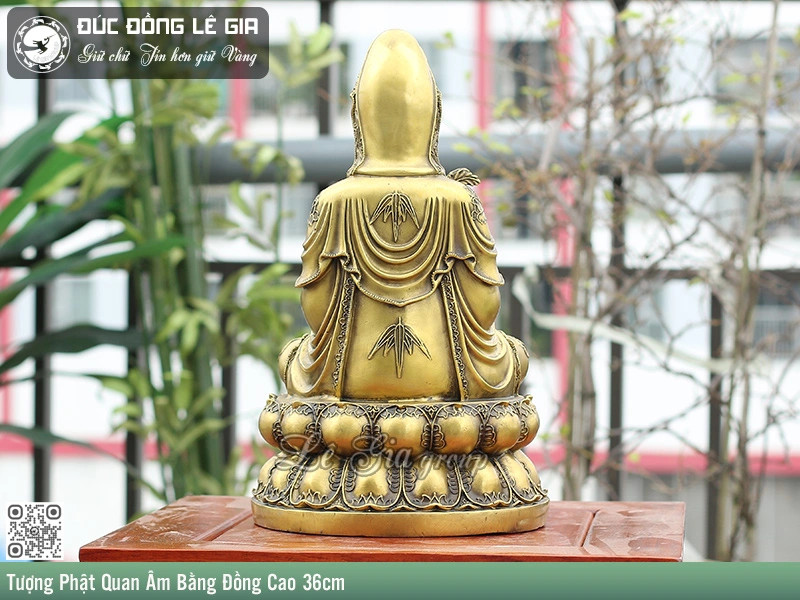 Tượng Quan Âm Bồ Tát Bằng Đồng Cao 29cm Nặng 2,2kg