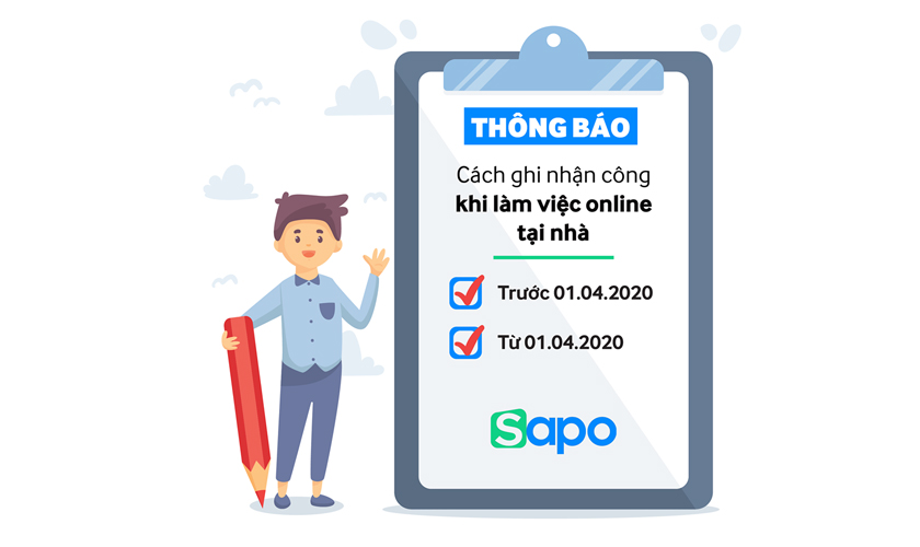 Thông báo: cách ghi nhận công khi làm việc online tại nhà