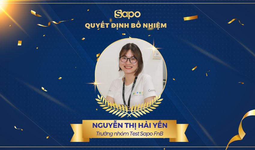 Bổ nhiệm Trưởng nhóm Test Sapo FnB