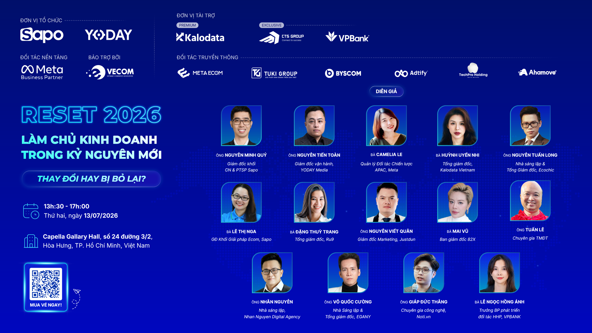 Hé lộ dàn diễn giả "xịn xò" tại sự kiện hội thảo TMĐT RESET 2026
