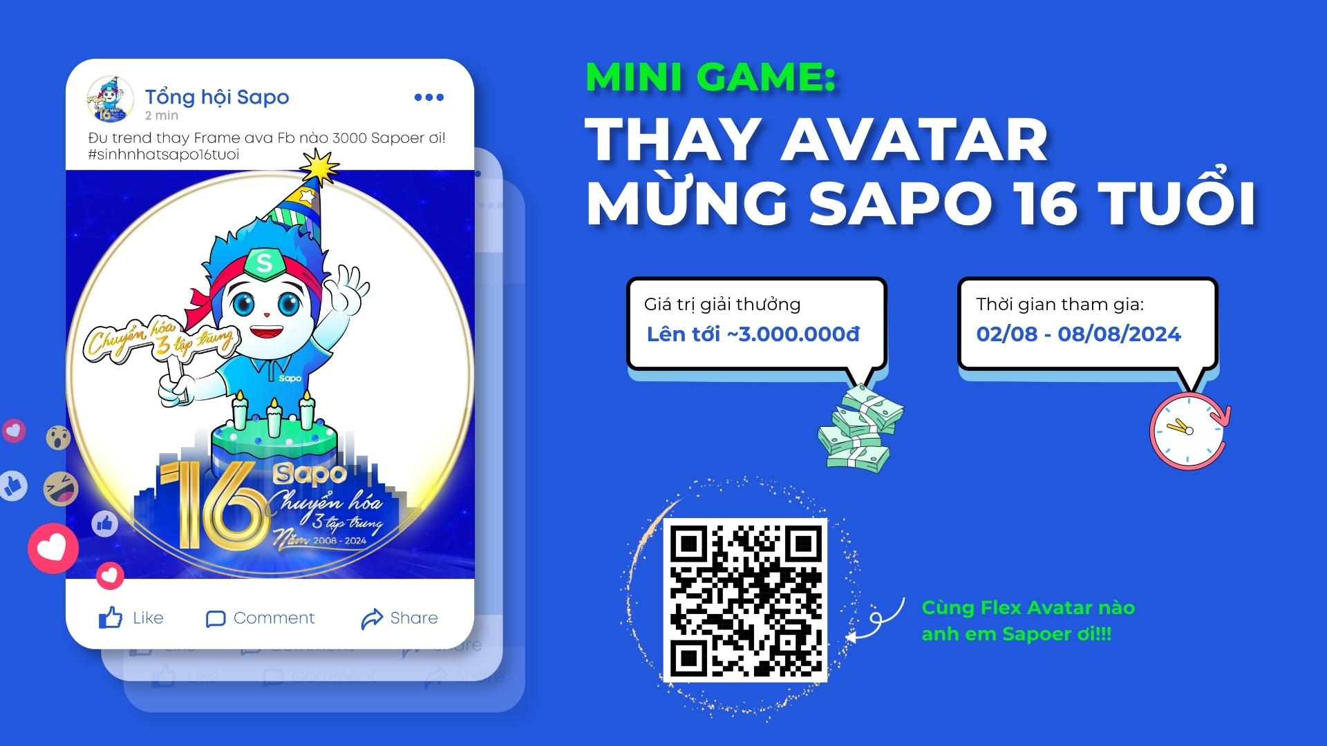 Siêu hot cùng Mini game: Thay Frame Avatar - Mừng Sapo 16 tuổi
