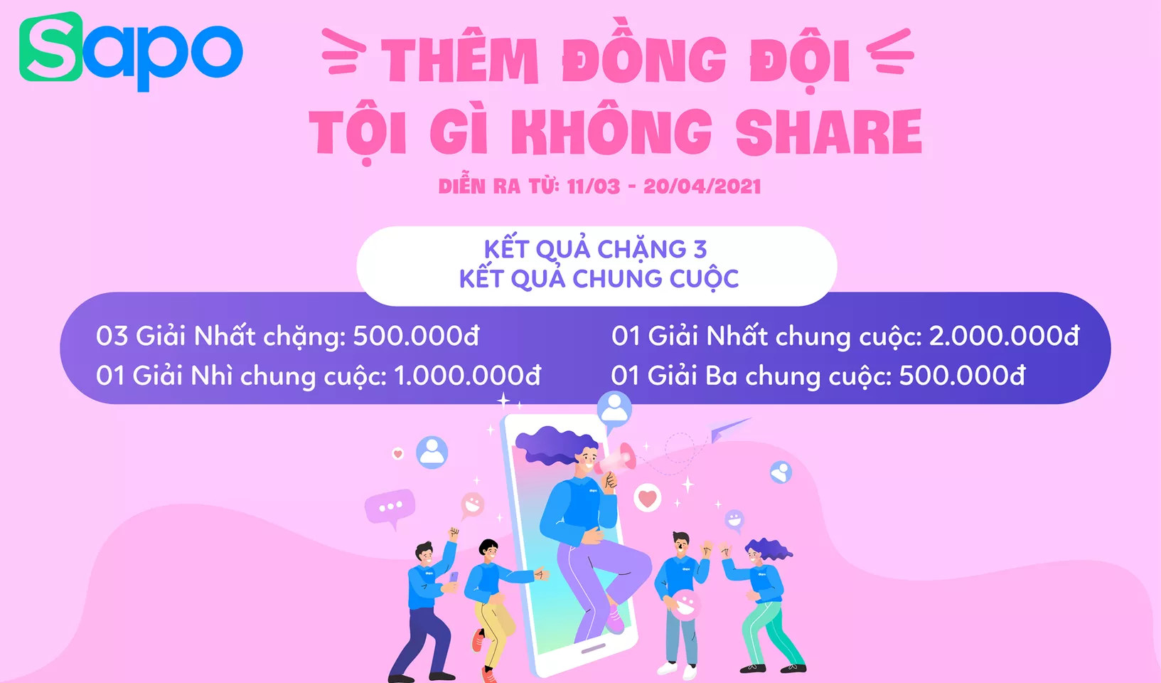 Thêm đồng đội - Tội gì không share: Kết quả chặng 3 & Chung cuộc.