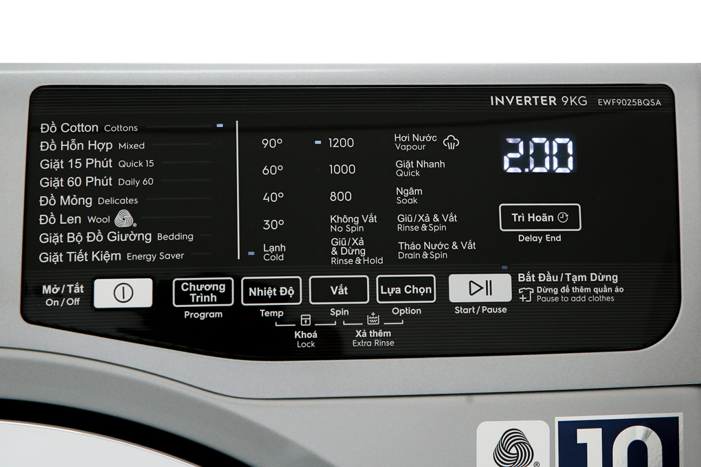 Máy giặt Electrolux Inverter 9 Kg EWF9025BQSA