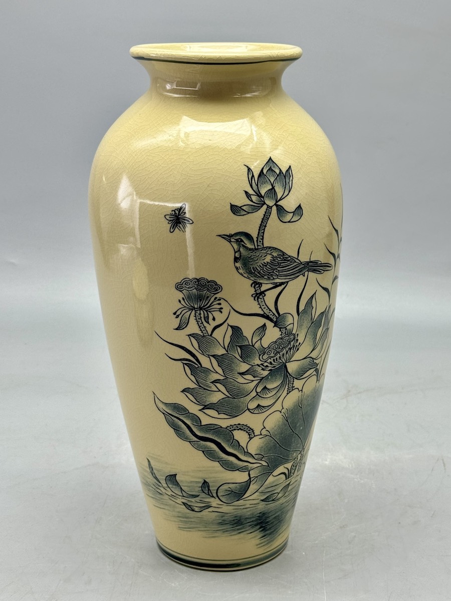 Bình Như Ý Hoạ Tiết Hoa Sen H35 Gốm Chu Đậu Truyền Thống