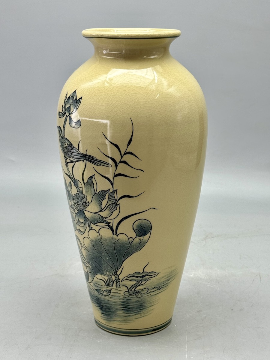 Bình Như Ý Hoạ Tiết Hoa Sen H35 Gốm Chu Đậu Truyền Thống