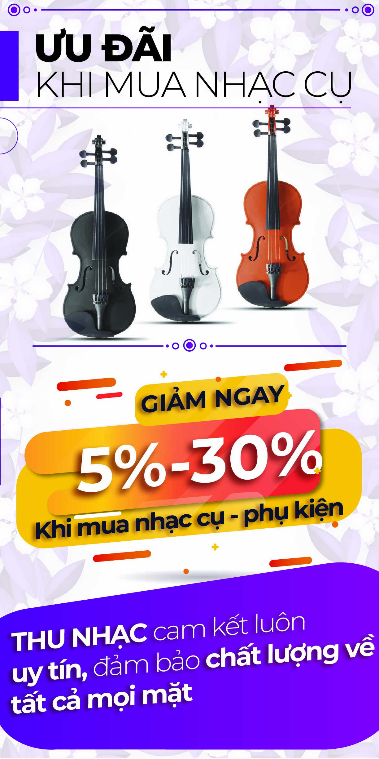 Ưu đãi dành cho học viên Violin tại THU NHẠC