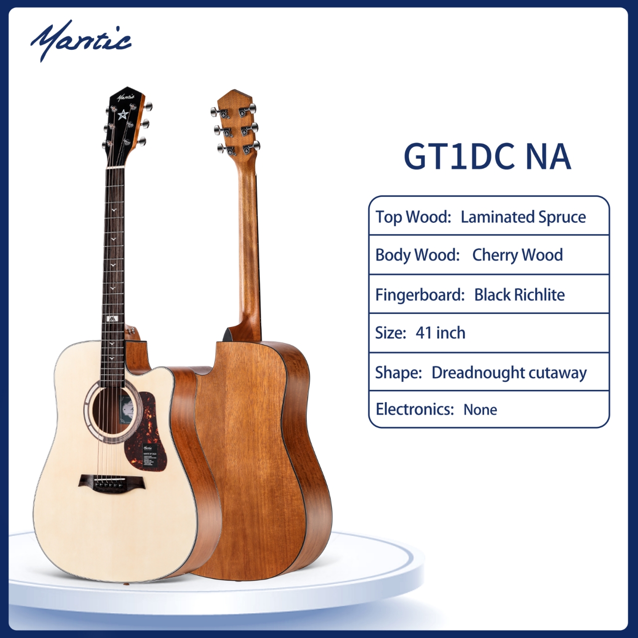 GUITAR ACOUSTIC MANTIC GT-1D