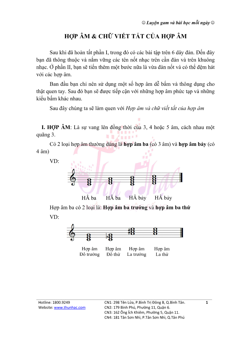 Bài giảng về hợp âm