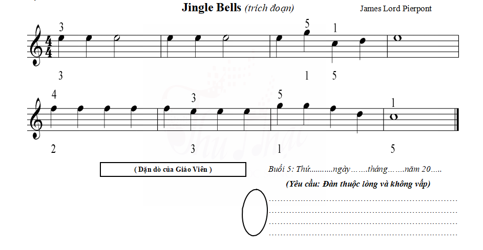 Bài tập áp dụng những kiến thức nhạc lý đã học Jingle Bells