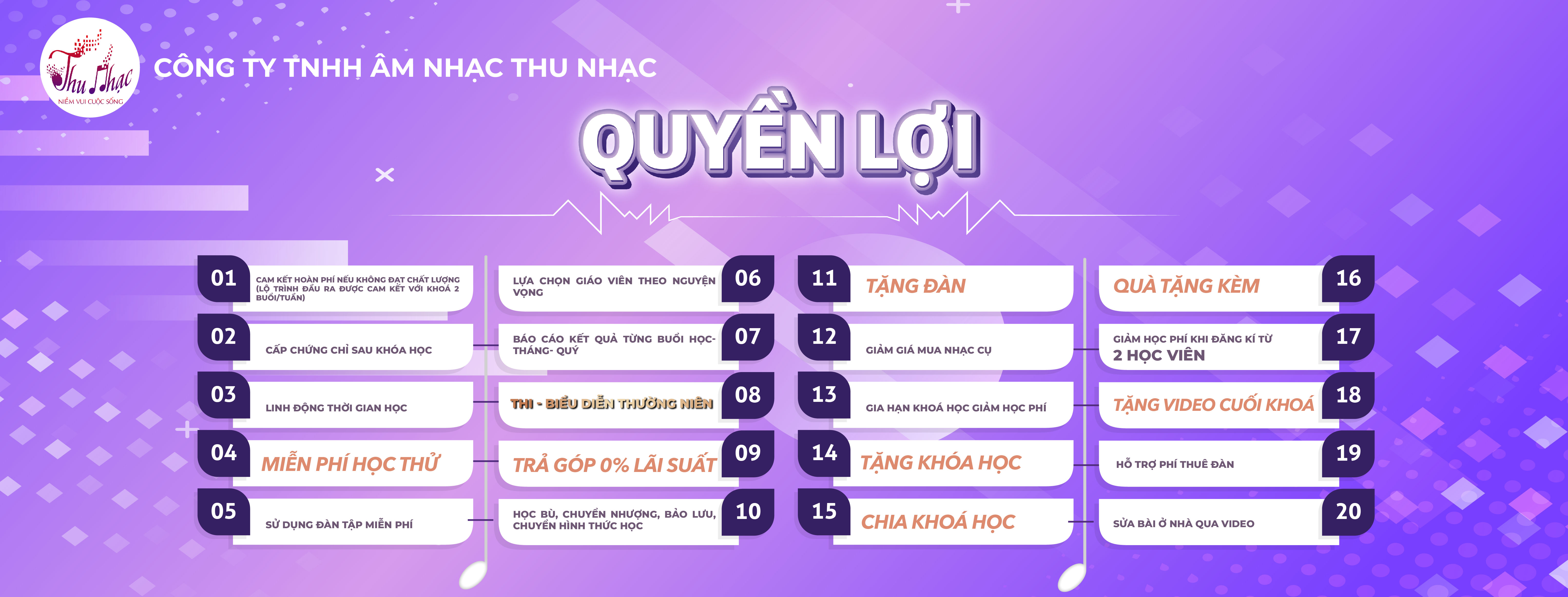 Quyền lợi học sáo tại Thu Nhạc