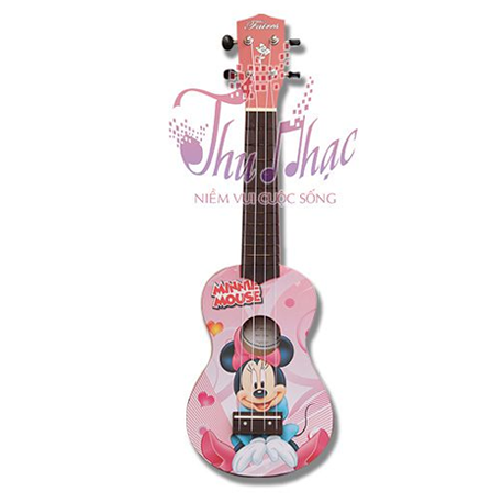   Đàn ukulele màu hồng hình chuột mickey chất lượng