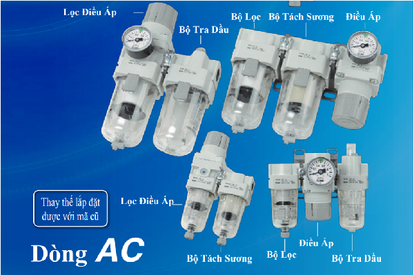 Bộ lọc khí SMC, STNC, Airtac, Festo