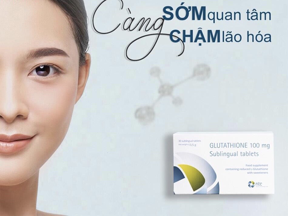Vin ngm trng da Glutathione 100mg sublingual tablets Vin ngm trng da Glutathione 100mg sublingual tablets