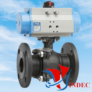 Cast Steel Ball Valve, Pneumatic Operation Spring Return, ANSI 150 Flanged