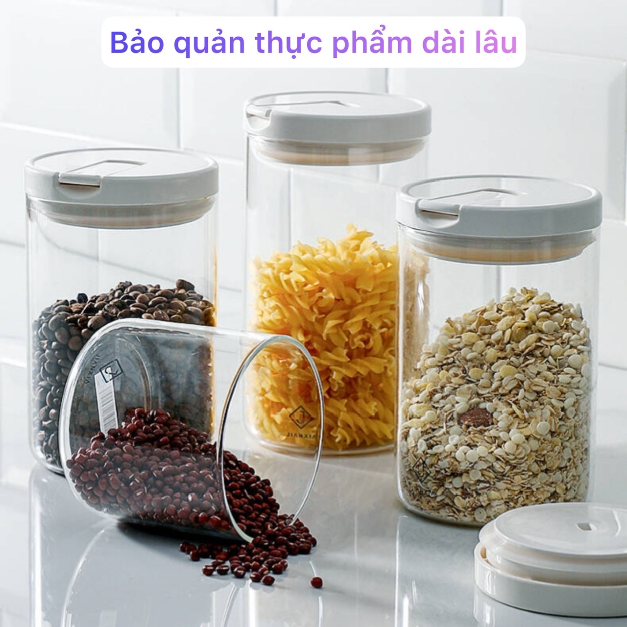 Lọ thủy tinh borosilicate đựng đồ khô, thực phẩm JIANXIA