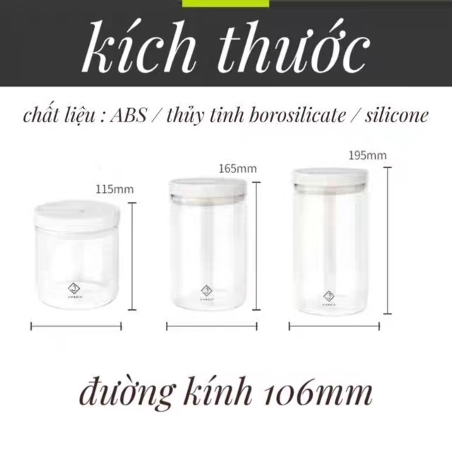 Lọ thủy tinh borosilicate đựng đồ khô, thực phẩm JIANXIA